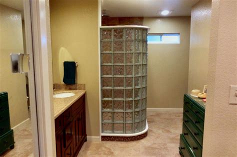 Glass block warehouse has a large selection of glass blocks in every pattern, color and finish. Glass block shower in room addition Simi Valley California ...
