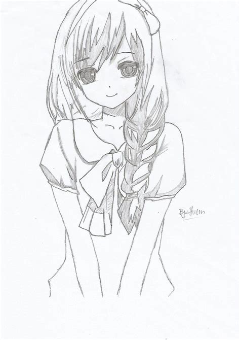 Anime Girl Pencil Drawing Easy