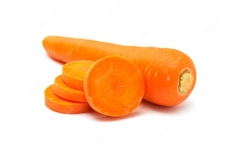 Premium Photo Fresh Carrot And Carrot Slice Isolated On White Close