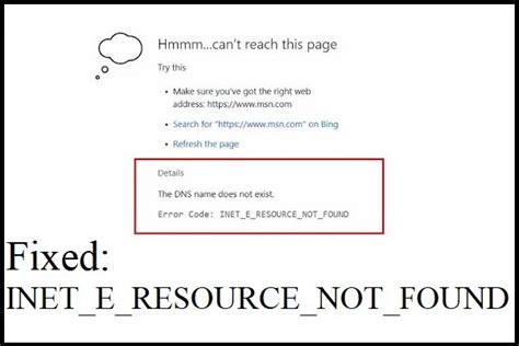Methods To Fix The Inet E Resource Not Found Error Fix It Internet Settings Resources