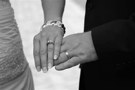Wedding Photo Wedding Rings Hands Bride And Groom Black And White Photo By