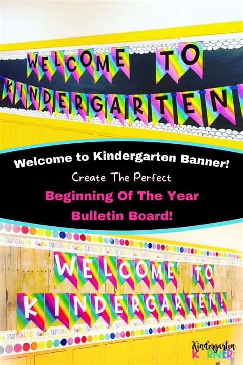 Welcome To Kindergarten Neon Rainbow No Prep Pennant Banner Bulletin