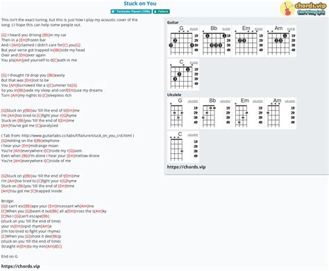 Chord: Stuck on You - Failure - tab, song lyric, sheet, guitar, ukulele