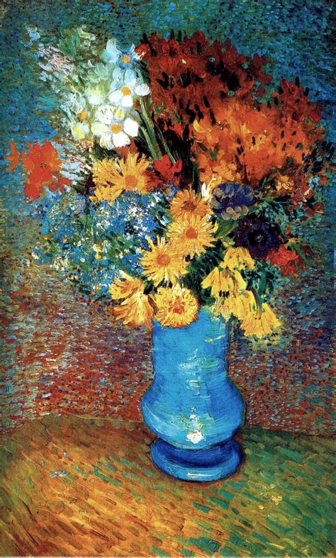 Vase of flowers painting van gogh. Vase with Daisies and Anemones / Vincent Van Gogh | Van ...