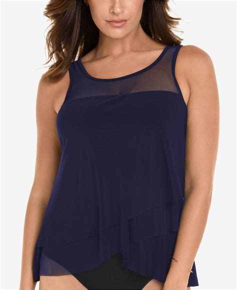 Lyst Miraclesuit Mirage Draped Tankini Top Available In Ddd In Blue