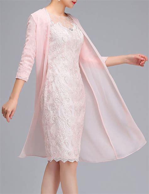 Newdeve Lace Mother Of The Bride Dresses With Jacket Tea Length Formal