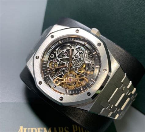 Audemars piguet's signature line continues to be the royal oak and its sportier offshoot, the royal oak this watch is the audemars piguet royal oak automatic skeleton 15305or.oo.d088cr.01. Audemars Piguet Royal Oak 15407ST Skeleton stainless steel ...