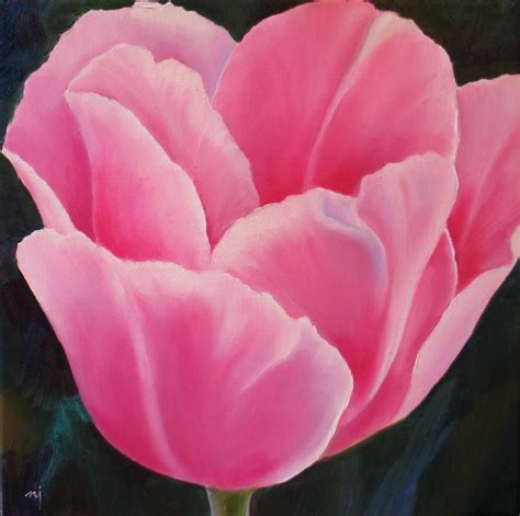 Nels Everyday Painting Large Pink Tulip Sold
