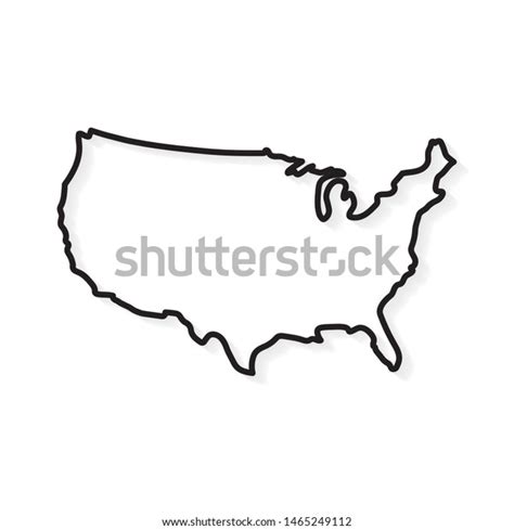 Outline United States Map Vector Illustration Stock Vector Royalty