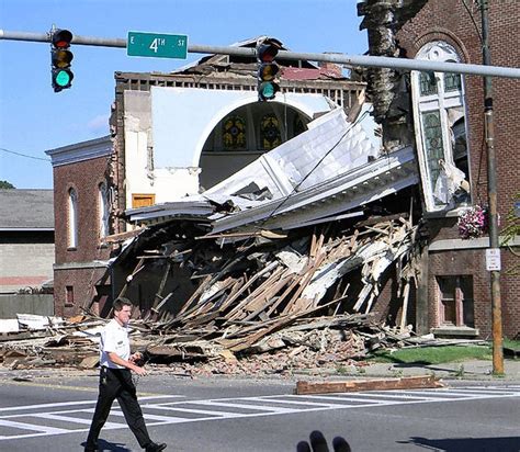 Collapsed Oswego Church Demolished Road Reopens To Traffic