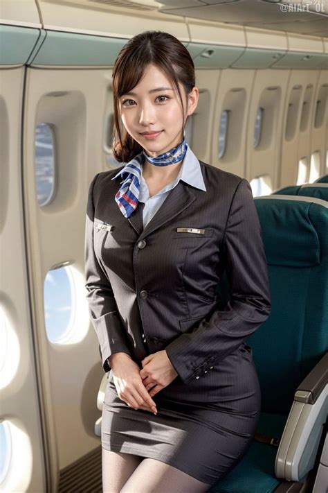 Asian Woman Asian Girl Kathy West Flight Attendant Uniform Sexy Stewardess Female Pilot