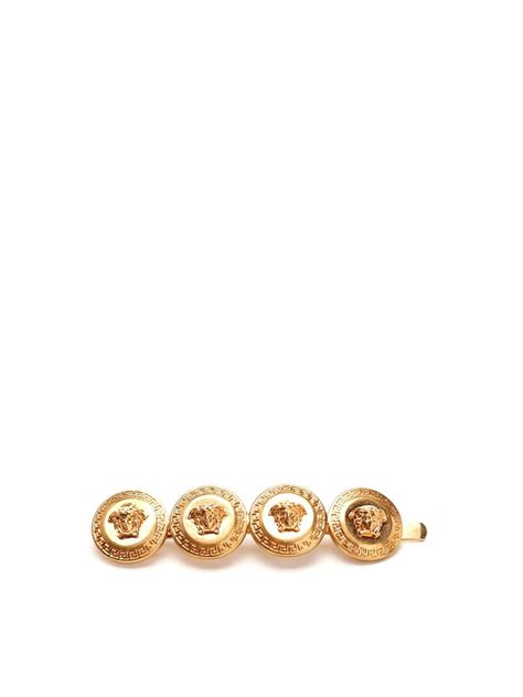Hair Accessories Versace Medusa Tribute Hair Clip In Gold Finish