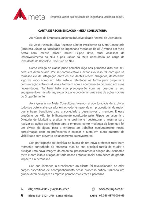 Carta Da Meta Para Presidência Filippe Brito By Nej Ufu Issuu