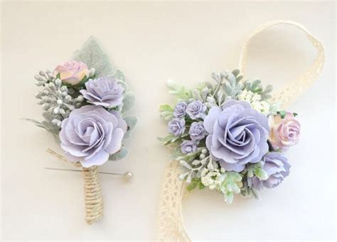 Lavender Purple Boutonniere And Corsage Lavender Wedding Etsy