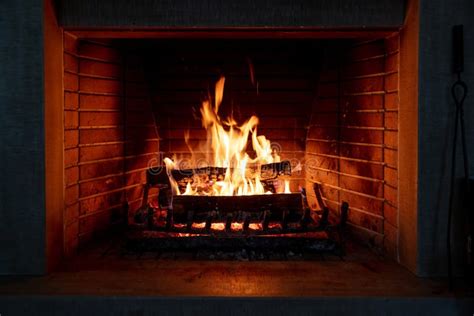 Fireplace Fire Burning Cozy Warm Fireside Christmas Home Stock Image Image Of Cozy Bright