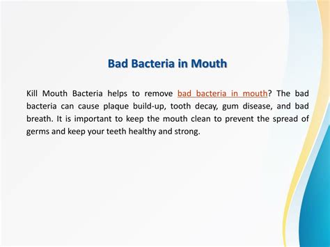 Ppt Explore Kill Mouth Bacteria To Know How To Kill Bacteria In Mouth