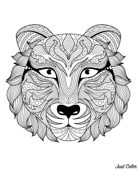 Tiger Head Tigers Adult Coloring Pages