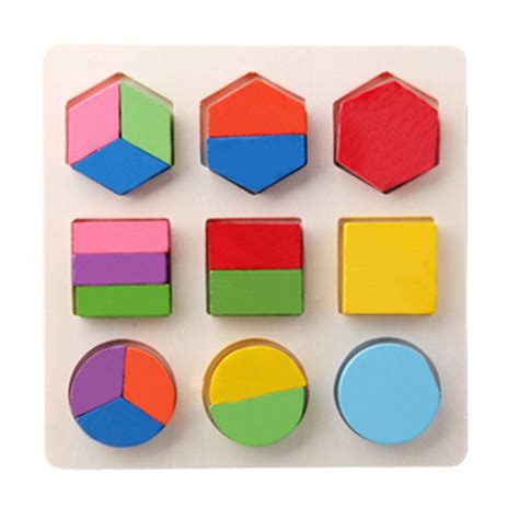 Baby Kids Wooden Learning Geometry Educational Toys Puzzle Children