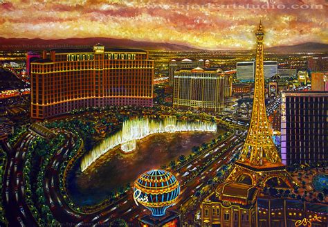 Original Paintings Canvas Las Vegas City Of Magic Let The Fun