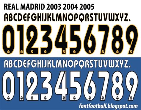 Font Football Font Vector Real Madrid 2003 2004 Kit