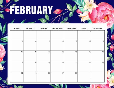 Cute February 2020 Calendar