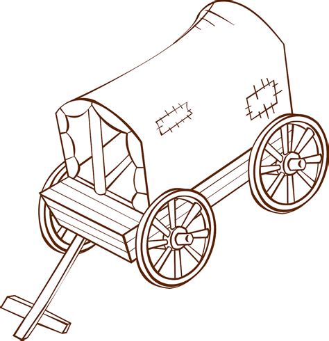 Covered Wagon Coloring Pages Free