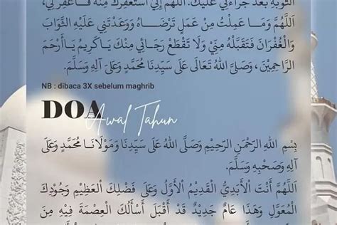 Waktu Membaca Doa Akhir Dan Awal Tahun Baru Islam 1 Muharram 1445 H