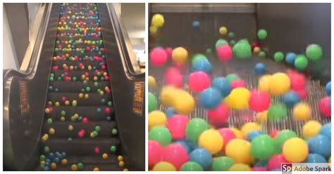 What Happens When You Drop Balls Onto A Moving Escalator The Poke