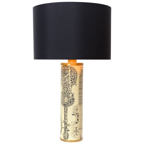 Piero Fornasetti Enameled White And Black Cameo Table Lamp At 1stdibs
