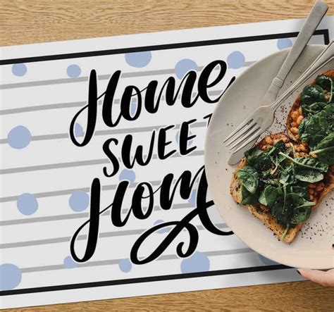 Home Sweet Home Quote Vinyl Placemats Tenstickers