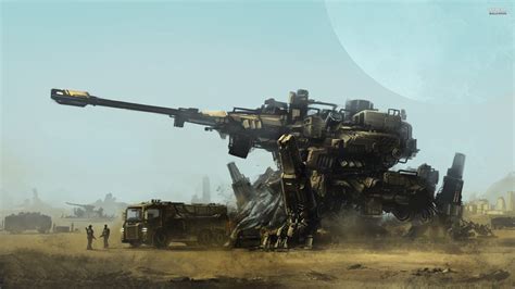 Wallpaper Tank Digital Art Science Fiction Army War Futuristic