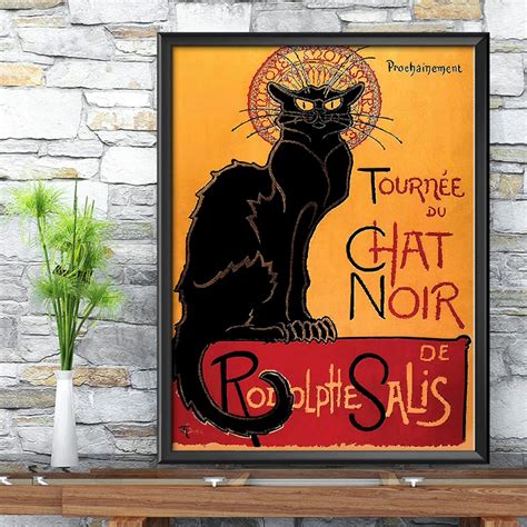 Black Cat Poster Le Chat Noir French Poster Black Cat Etsy