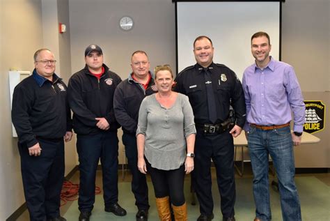 jackie ames reunites with members of newburyport police and fire departments who helped save her