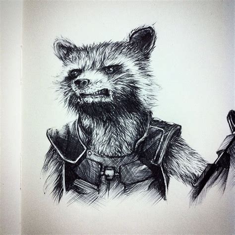 Rocket Racoon Inktober 2015 By Liubovkorotkova On Deviantart