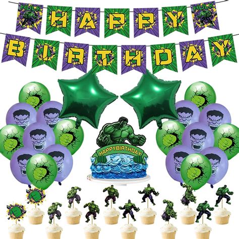 Qici Invincible Hulk Party Decoration Superhero Hulk Theme