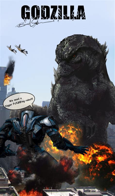 The film stars kyle chandler, ziyi zhang, millie bobby brown, danai gurira, brian tyree henry, demian bichir, alexander skarsgard, jessica henwick and julian dennison. Comical fan art of Godzilla vs. Gipsy Danger from Pacific ...