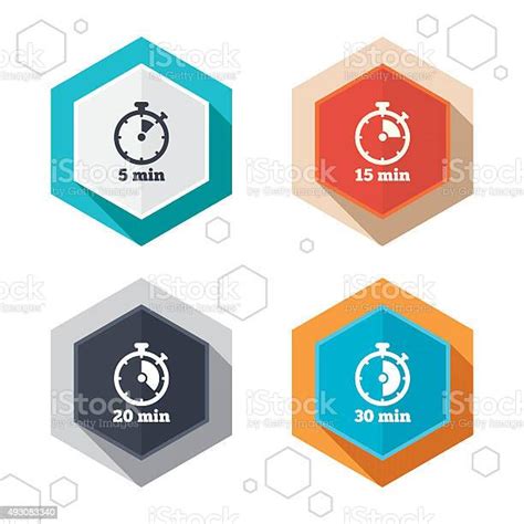 Timer Icons Five Minutes Stopwatch Symbol Stock Illustration Download
