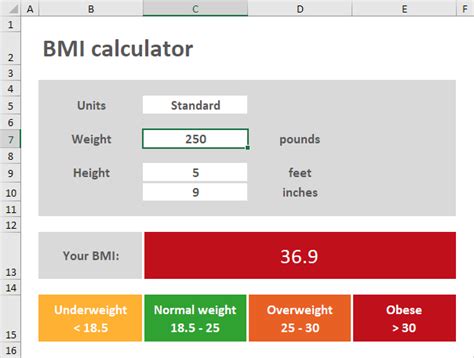 How To A Calculate Bmi Template In Excel Excel Examples