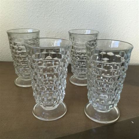 Whitehall Drinking Glasses Indiana Glass Vintage Clear Faceted Etsy Indiana Glass Glass