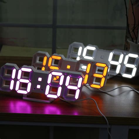 Large Modern Digital Led Skeleton Wall Clock Timer 2412 Hour Display 3d E Timer Clock