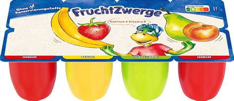 Danone Fruchtzwerge Banane Erdbeere Pfirsich Birne 8x50g