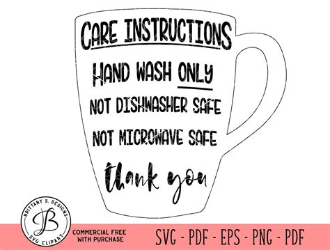 Free svg designs | download free svg files for your own. Mug Care Instructions care card svg Care card Cut file | Etsy