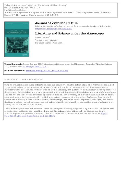 Pdf Literature And Science Under The Microscope Dokumentips