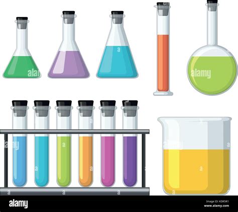 Beakers With Colorful Liquid Illustration Stock Vector Image And Art Alamy