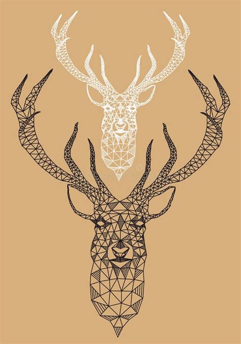 Christmas Deer With Geometric Pattern Vector Stock Vector
