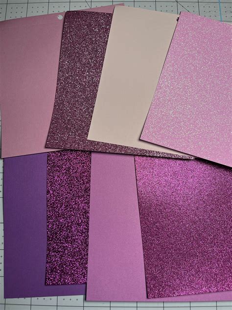 Purple Cardstock And Glitter Paper Purple Paper 65 6x6 8 Etsy
