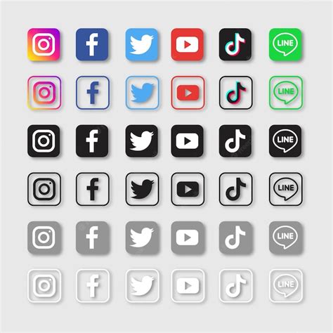 Premium Vector | Social media icons set. facebook, twitter, instagram