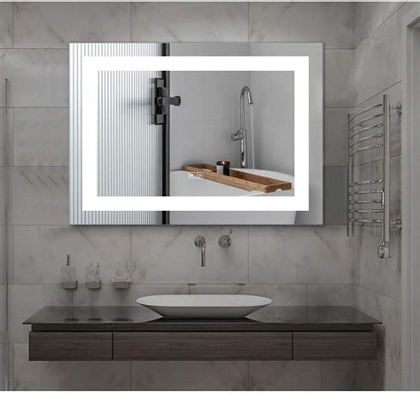 Anti Fog Wall Mounted Led Mirrors Horizontalvertical Lighted Bathroom Mirror With Dimming Touch
