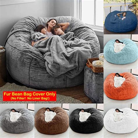 Buy Washable Soft Faux Fur Fluffy Furniture Bags Bean Bag Cover Giant Fur Bean Bag Bean Bag