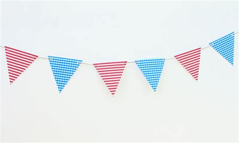 Patriotic Red White And Blue Pennant Flag Banner Make It Merry Shop